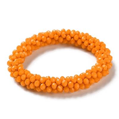 Crochet Glass Beads Braided Stretch Bracelet