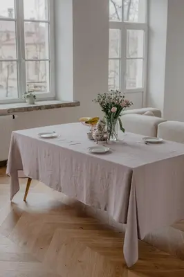 Linen tablecloth in Dusty Rose | Size: Round 79