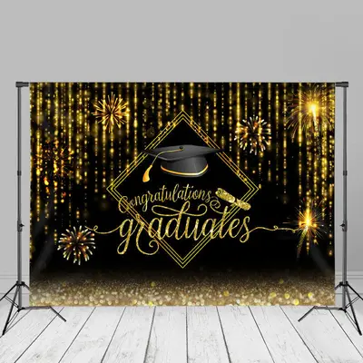 Spark Black Cap Congratutaions Grad Photo Backdrop - Aperturee