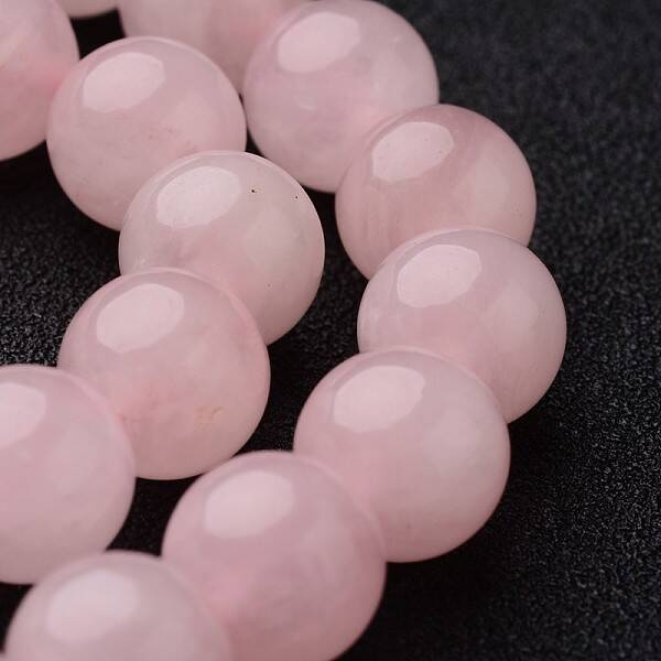 Round Natural Rose Quartz Bead Strands