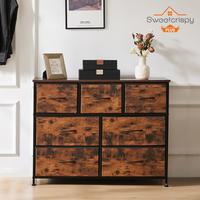 Cupboards Cabinets Dresser for Bedroom, Drawer Organizer Storage with 7 Drawers, Chest of Drawers with Fabric Bins,  for Bedr...
