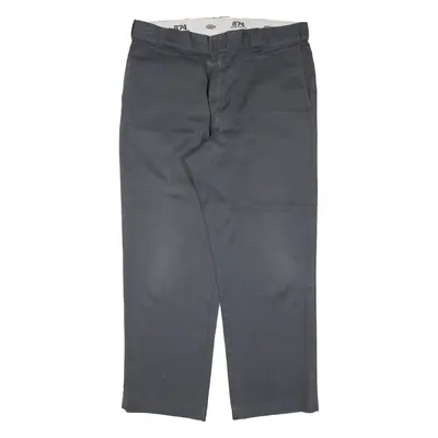 DICKIES 874 Workwear Mens Trousers Grey Regular Straight W36 L28