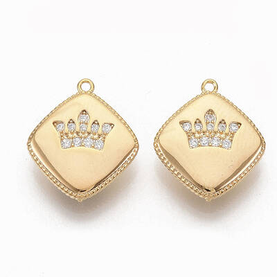 Brass Micro Pave Clear Cubic Zirconia Links
