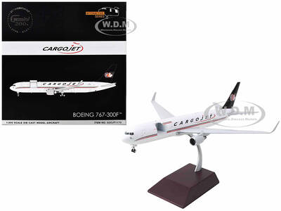 Boeing 767-300F Commercial Aircraft Cargojet Airways (C-FGSJ) White with Black Tail Gemini 200 - Interactive Series 1/200 Die...