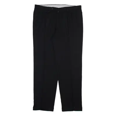 GINO RIZZI Mens Trousers Black Relaxed Straight Wool W36 L31