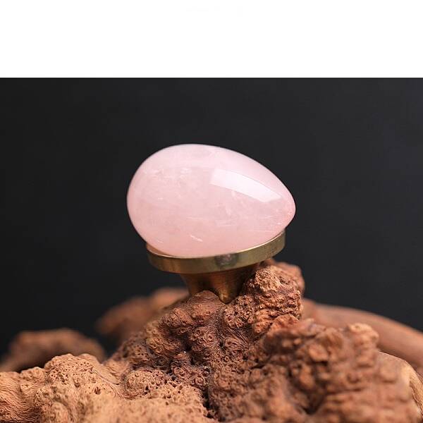 Natural Rose Quartz Egg Figurines Statues for Home Office Desktop Decoration