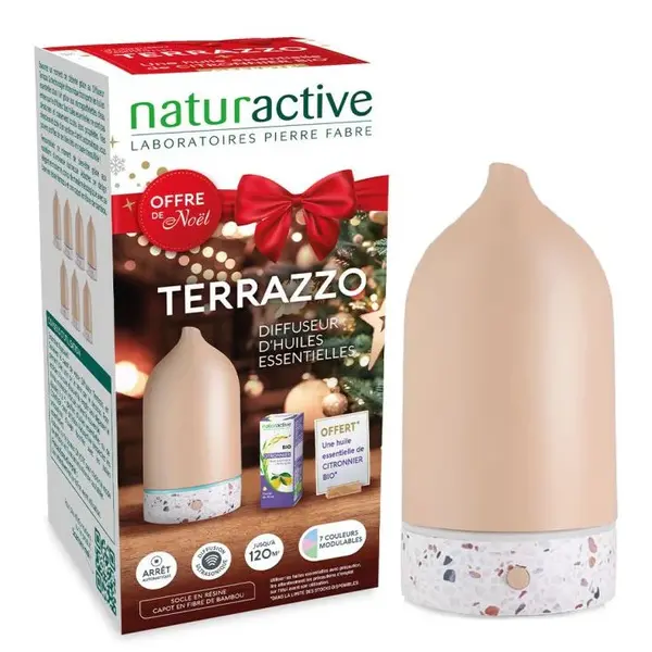Naturactive Terrazzo Diffuser + 1 HE Organic Lemon 10ml FREE