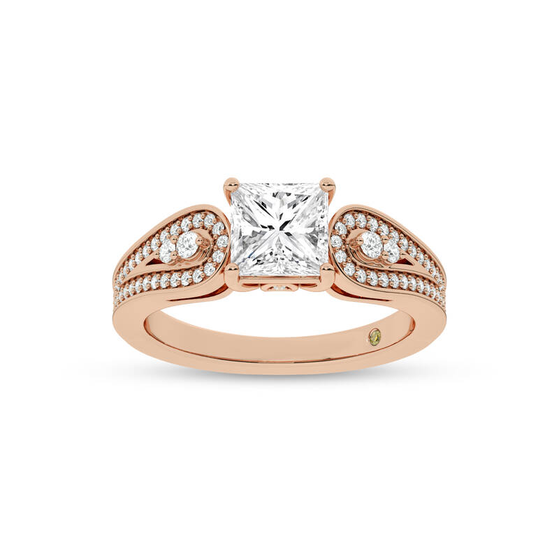 Cosma Mystical Princess Cut Lab Grown Diamond Engagement Ring | 18K Rose Gold 2 3/8 CT. TW.