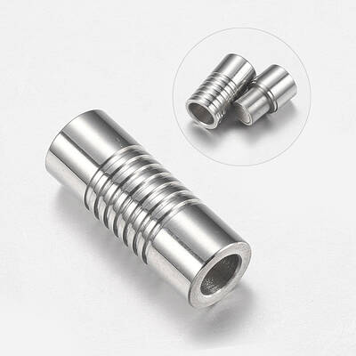 Tarnish Resistant 304 Stainless Steel Magnetic Clasps with Glue-in Ends