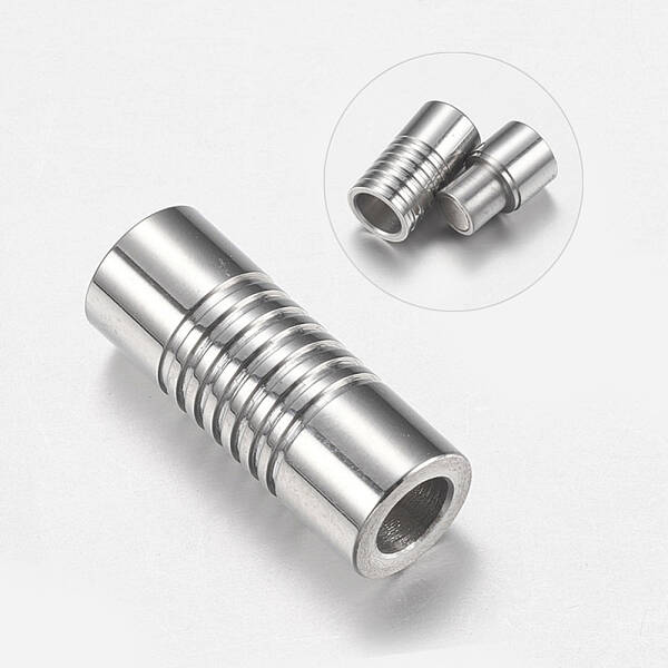 Tarnish Resistant 304 Stainless Steel Magnetic Clasps with Glue-in Ends