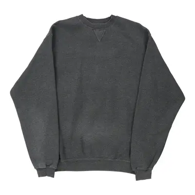 Russell Athletic Sweatshirt - Large Grey Cotton Blend