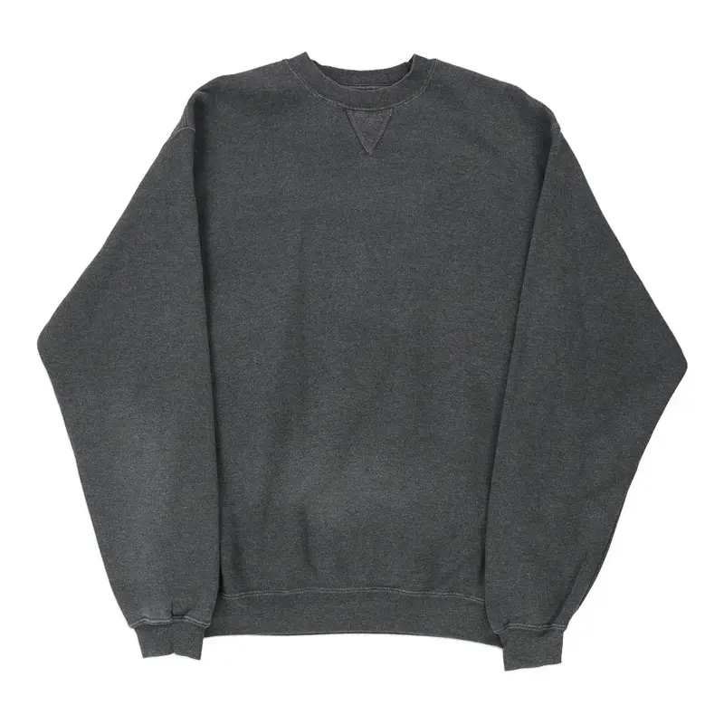 Russell Athletic Sweatshirt - Large Grey Cotton Blend