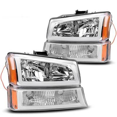 YITAMOTOR® 03-06 DRL Chevy Silverado Avalanche Chrome Housing Headlight Assembly