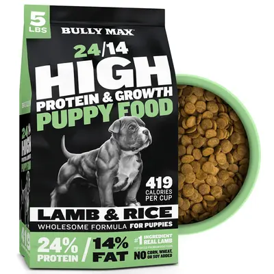Bully Max 24/14 High Protein & Growth Puppy Food 419 Calories Per Cup with TruMune for Immune Health and Development, For All...
