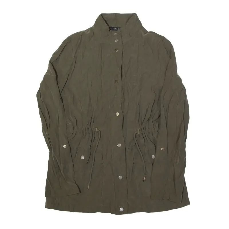 ZARA Khaki Overcoat Jacket Green Womens M