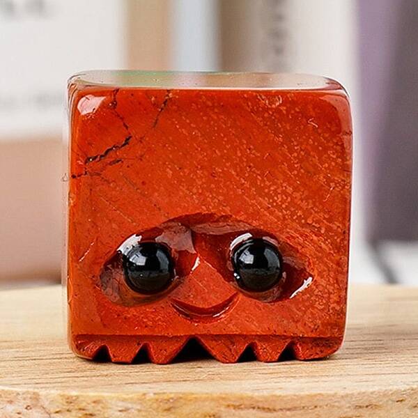 Natural Red Jasper Carved Healing Cube Figurines