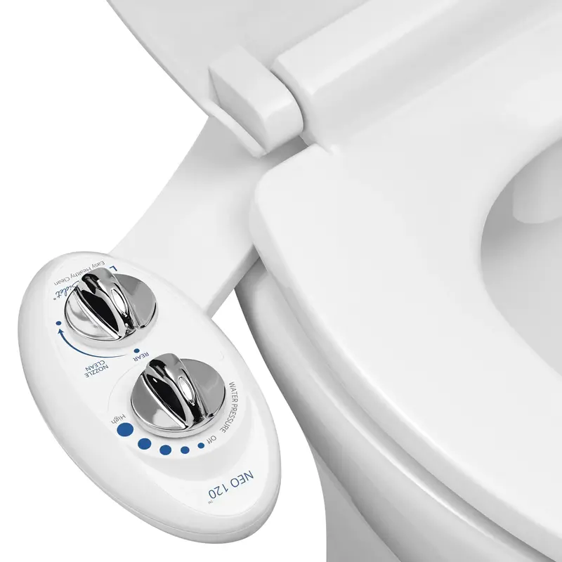 LUXE Bidet NEO 120 - Self-Cleaning Nozzle, Fresh Water Non-Electric Bidet Attachment for Toilet Seat, Adjustable Water Pressu...