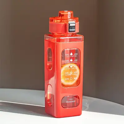 700ml Water Bottle, 1 Count Portable Tumbler with Straw, Inspirational Drinking Cup, Sports Water Bottles for Outdoor, Washab...