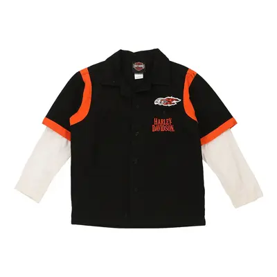 Age 7 Harley Davidson Shirt - No Size Black Cotton