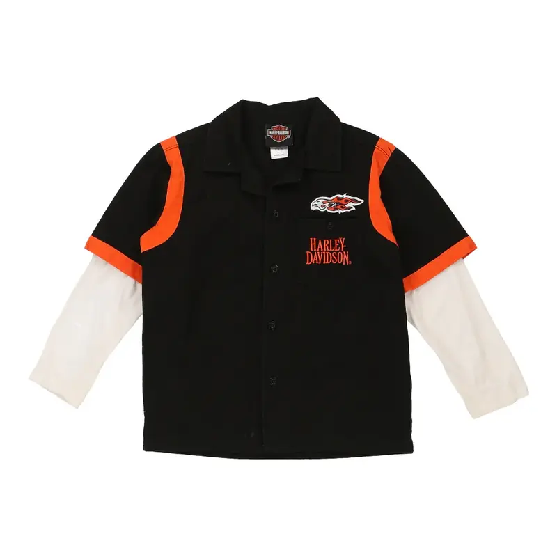 Age 7 Harley Davidson Shirt - No Size Black Cotton