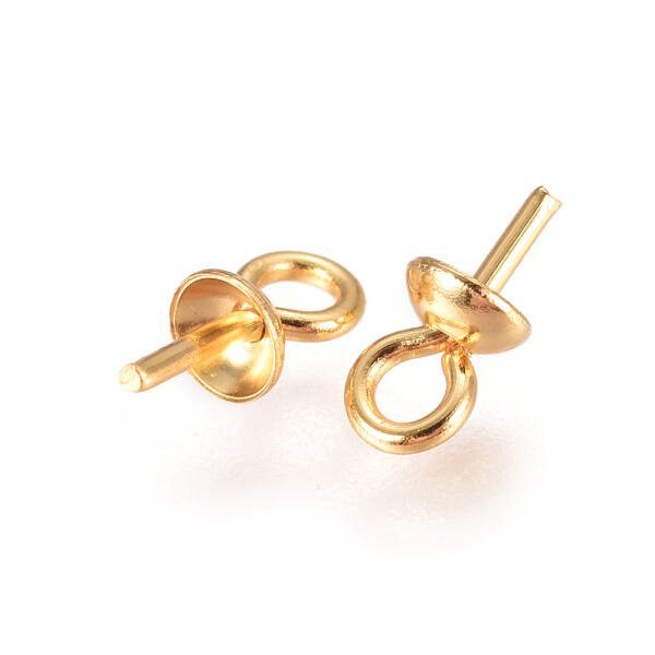 304 Stainless Steel Cup Pearl Peg Bails Pin Pendants
