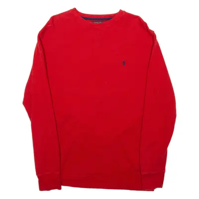 POLO RALPH LAUREN Mens T-Shirt Red Long Sleeve S