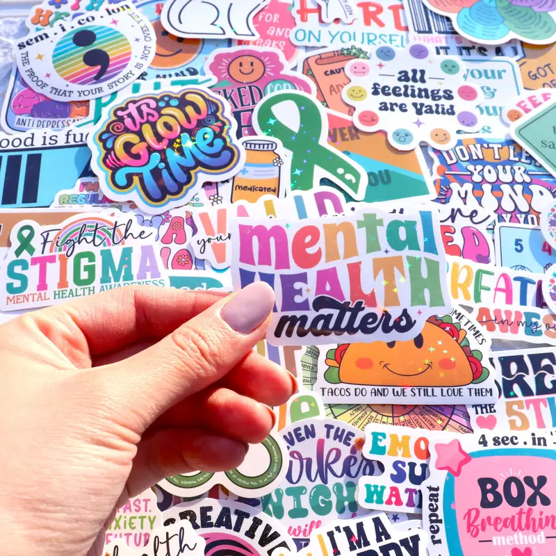 150 PCS Mental Health Matters Stickers Pack for Journals, Laptops, Water Bottles, Therapist Office Decor, Counselor Office Mu...