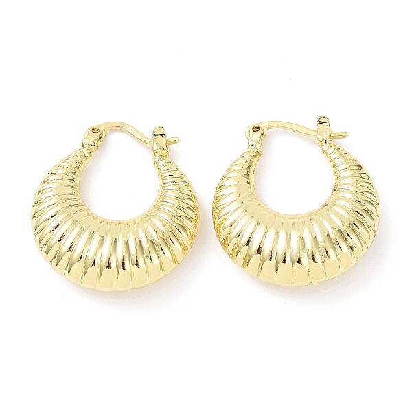 Rack Plating Brass Croissant Hoop Earrings