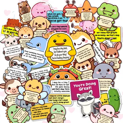 Positive Emotional Support Buddies Stickers, Affirmation Stickers for kids, adults, teens