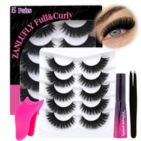zanlufly Strip Lashes Kit D Curly Lashes Mega Volume Like Eyelash Extension Full Soft False Eyelashes with Lash Applicator La...
