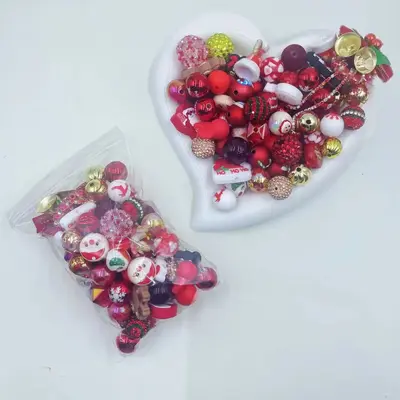 200ml Christmas Colour mix beads accessories set with various shapes available DIY handicraft items suitable for bracelets, k...