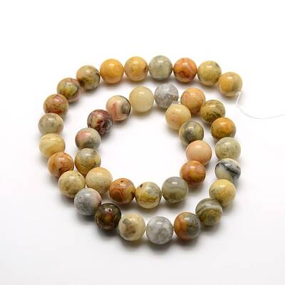 Round Natural Crazy Lace Agate Beads Strands
