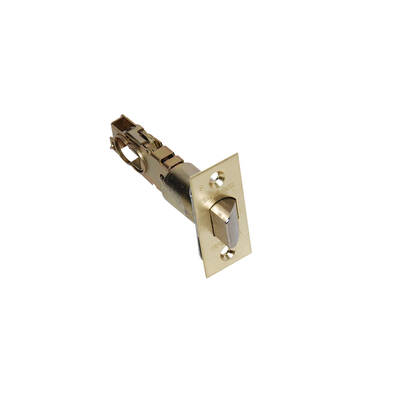 Schlage Residential F Series Spring Latch Adjustable, 2-3/8 Or 2-3/4 Backset, 1 X 2-1/4 Square Corner Aceplate, Bright Po...