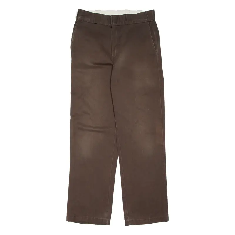 DICKIES Mens Trousers Brown Regular Straight W31 L32
