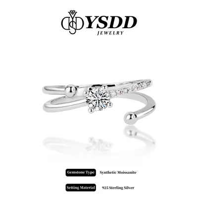ă#273ăBypass Synthetic Moissanite Ring in 925 Sterling Silver 0.3Carat