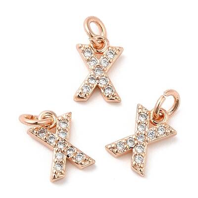 Brass Micro Pave Grade AAA Cubic Zirconia Charms