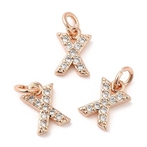 Brass Micro Pave Grade AAA Cubic Zirconia Charms