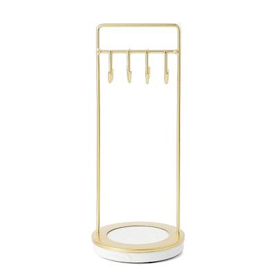 4-Hook Iron Storage Jewelry Rack
