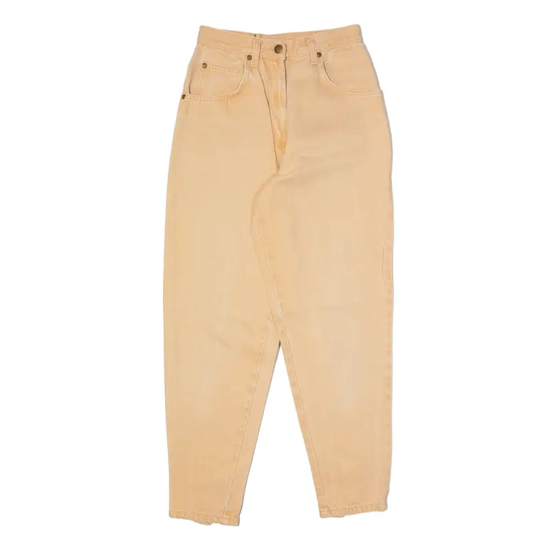 JANET JEANS Bow Hem Jeans Orange 90s Denim Relaxed Mom Womens W24 L26