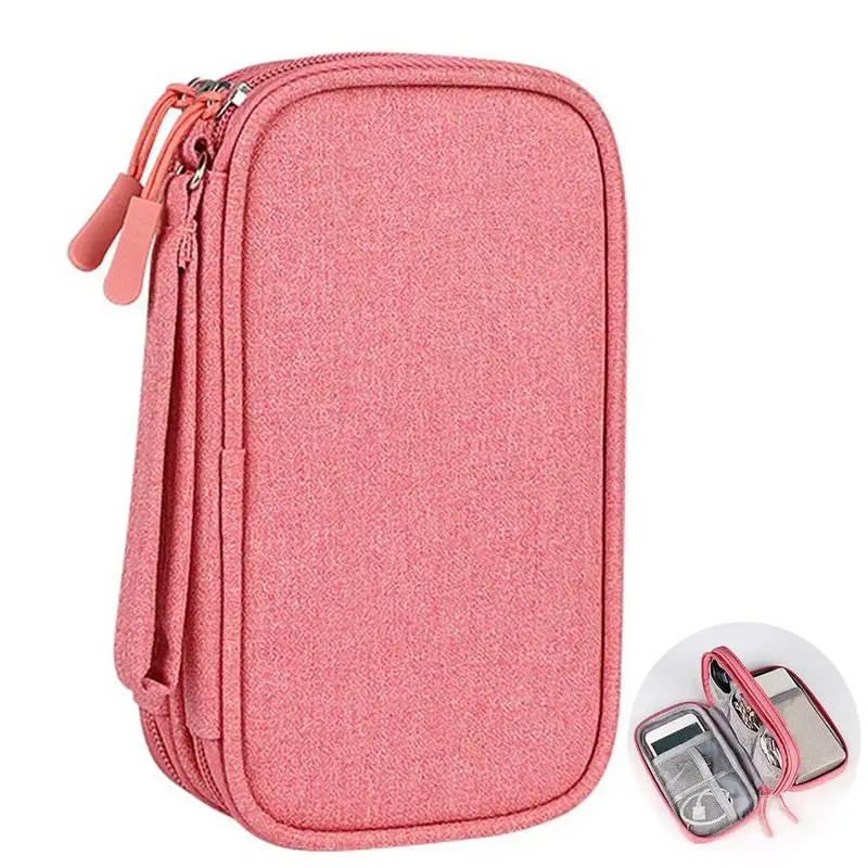 Portable Electronic Accessories Storage Bag, 1 Count Waterproof Zipper Organizer for Charger, Phone, Earphone, Cable Organiz...