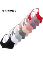 Women's Solid Color Sports Bra, Breathable Comfortable Wireless Sports Bra, Ladies Sportswear for Indoor Outdoor Wear, Gymcl...