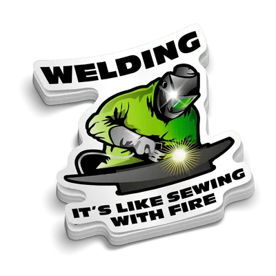 Sewing With Fire  -  Hard Hat Decal