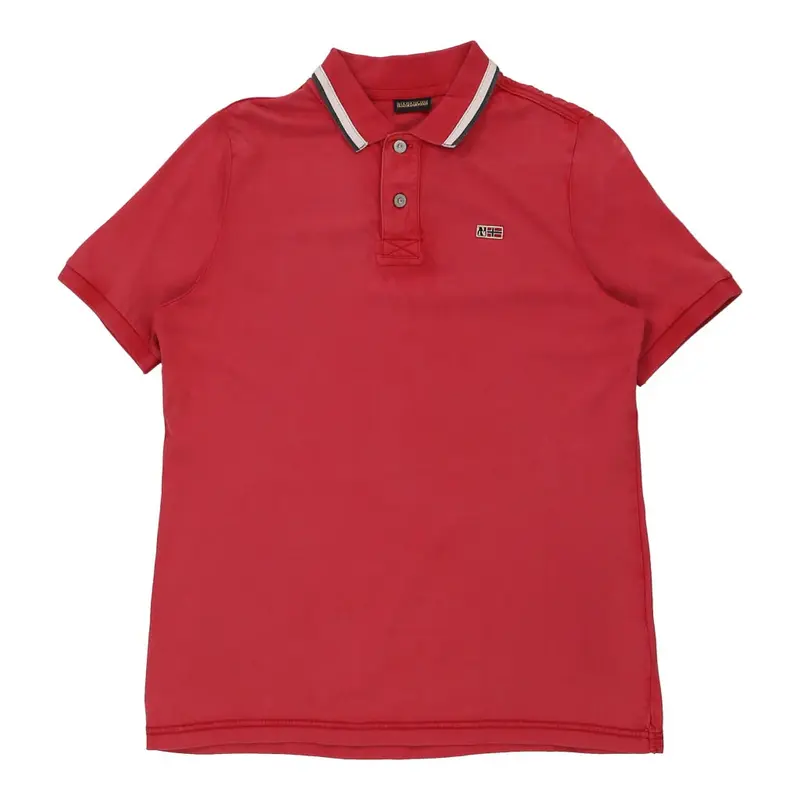 Napapijri Polo Shirt - Medium Red Cotton