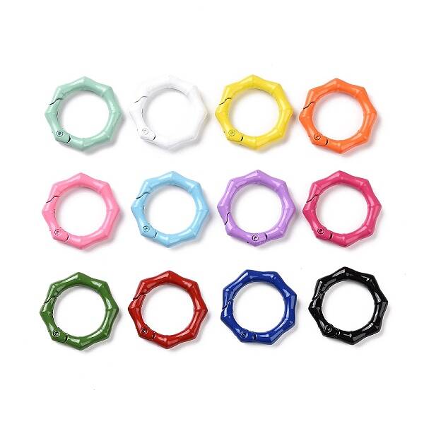 Spray Painted Alloy Spring Gate Rings