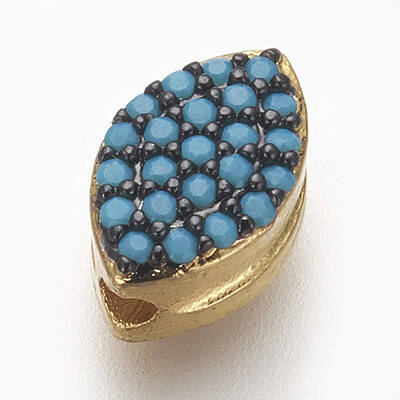 Brass Micro Pave Cubic Zirconia Beads