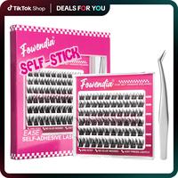 Lashes Segmental Self-Adhesive Lashes Waterproof Lash Clusters Kit DIY Cluster No Glue Needed Dramatic Look Bottom Lash 10-16...