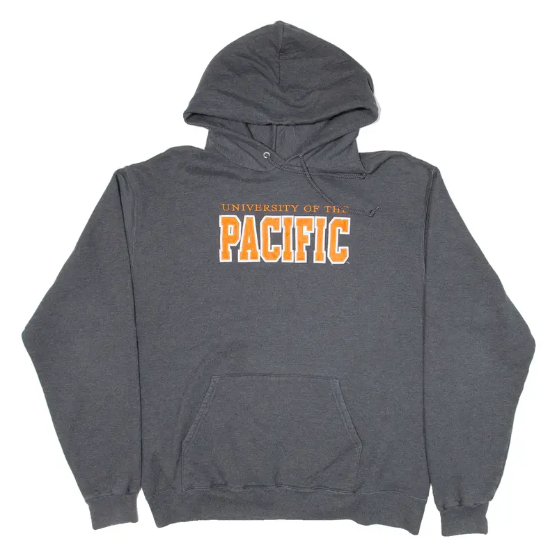 CHAMPION University Of The Pacific Mens Grey Hoodie USA L