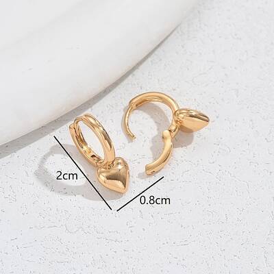 Romantic Metal Heart Stud Earrings for Women