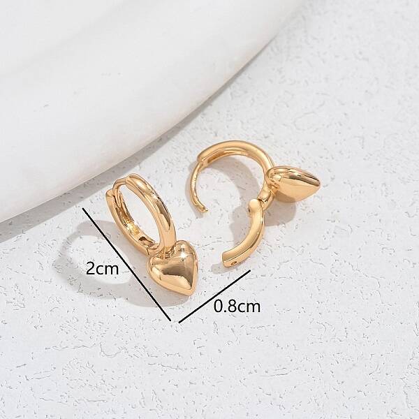 Romantic Metal Heart Stud Earrings for Women