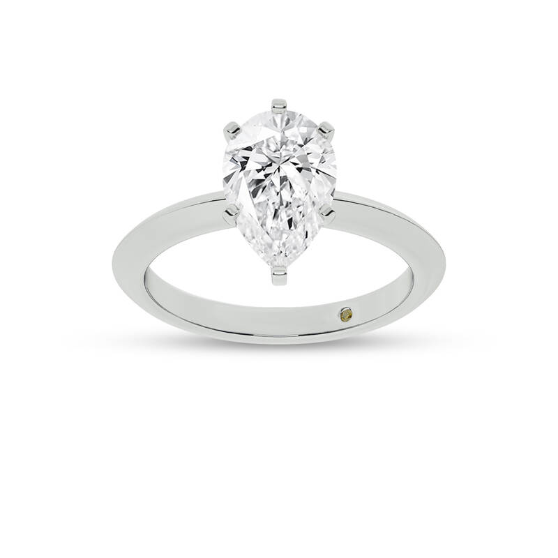 Prism Knife Edged Four Prong Pear Shape Lab Grown Solitaire Diamond Ring | 10K White Gold 2 1/2 CT. TW.